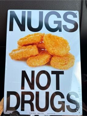 Five Star NUGS NOT DRUGS Wall Sign - White, Black, Orange
